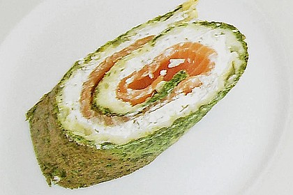 Lachsrolle mit Spinat und Frischkäse 145