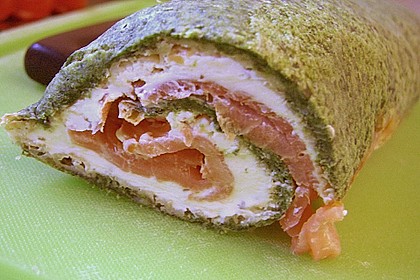 Lachsrolle mit Spinat und Frischkäse 122