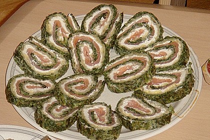 Lachsrolle mit Spinat und Frischkäse 126
