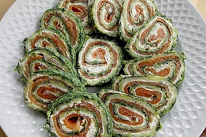 Lachsrolle mit Spinat und Frischkäse 7