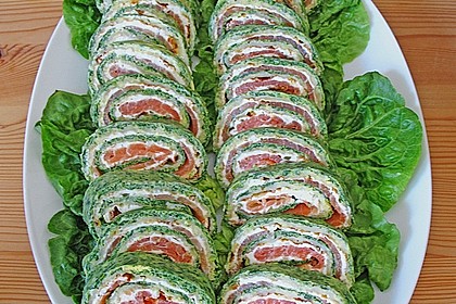 Lachsrolle mit Spinat und Frischkäse 61