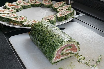 Lachsrolle mit Spinat und Frischkäse 19