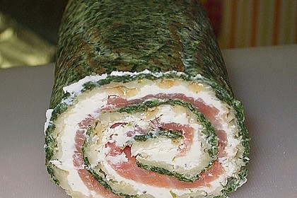 Lachsrolle mit Spinat und Frischkäse 26