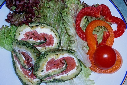 Lachsrolle mit Spinat und Frischkäse 57