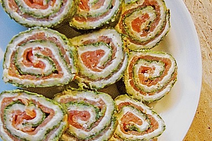 Lachsrolle mit Spinat und Frischkäse 82
