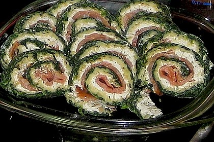 Lachsrolle mit Spinat und Frischkäse 99