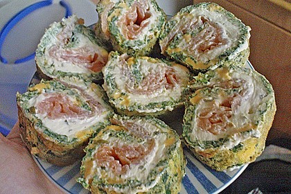 Lachsrolle mit Spinat und Frischkäse 148