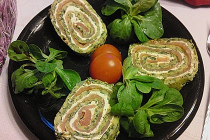 Lachsrolle mit Spinat und Frischkäse 30