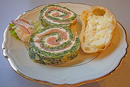 Lachsrolle mit Spinat und Frischkäse 14