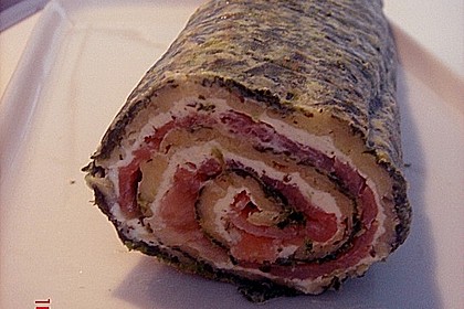 Lachsrolle mit Spinat und Frischkäse 132