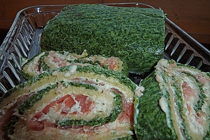 Lachsrolle mit Spinat und Frischkäse 131