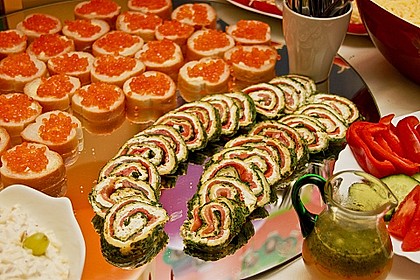 Lachsrolle mit Spinat und Frischkäse 1