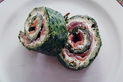 Lachsrolle mit Spinat und Frischkäse 98