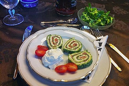 Lachsrolle mit Spinat und Frischkäse 92