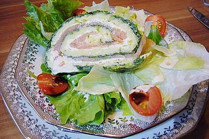 Lachsrolle mit Spinat und Frischkäse 117