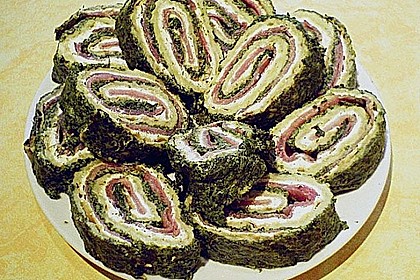 Lachsrolle mit Spinat und Frischkäse 110