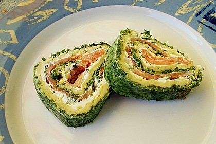 Lachsrolle mit Spinat und Frischkäse 64
