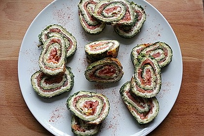 Lachsrolle mit Spinat und Frischkäse 65