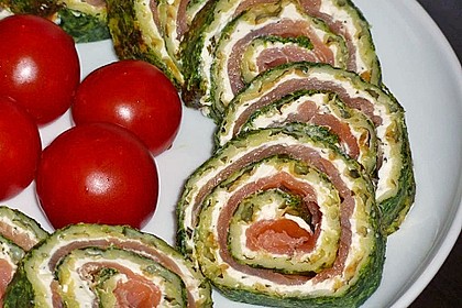 Lachsrolle mit Spinat und Frischkäse 22