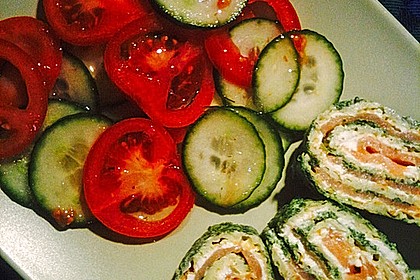Lachsrolle mit Spinat und Frischkäse 89