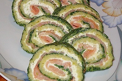 Lachsrolle mit Spinat und Frischkäse 81