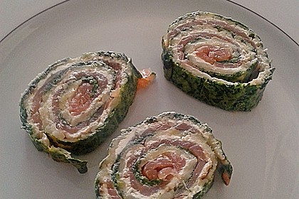 Lachsrolle mit Spinat und Frischkäse 74