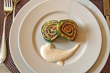Lachsrolle mit Spinat und Frischkäse 4