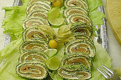 Lachsrolle mit Spinat und Frischkäse 116