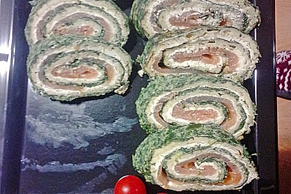Lachsrolle mit Spinat und Frischkäse 107