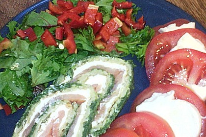 Lachsrolle mit Spinat und Frischkäse 104