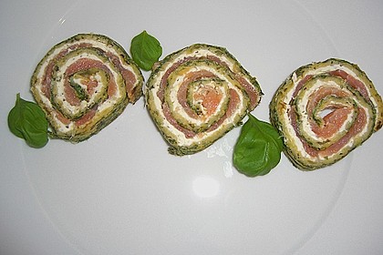 Lachsrolle mit Spinat und Frischkäse 34