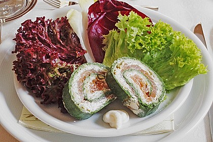 Lachsrolle mit Spinat und Frischkäse 20