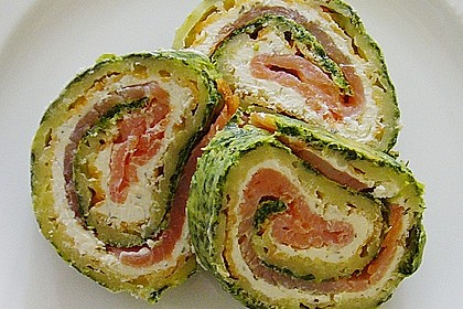 Lachsrolle mit Spinat und Frischkäse 52