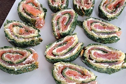 Lachsrolle mit Spinat und Frischkäse 106