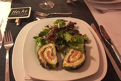 Lachsrolle mit Spinat und Frischkäse 18