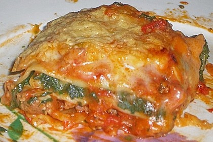 Lasagne mit Hackfleisch und Spinat 2