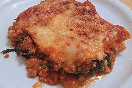 Lasagne mit Hackfleisch und Spinat 3