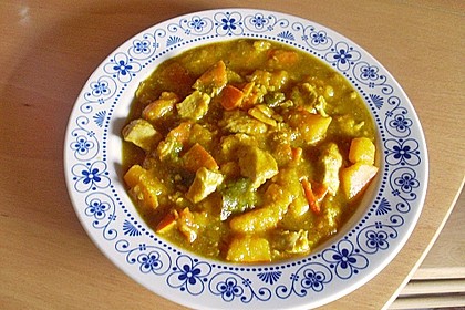 W&uuml;rziger Eintopf mit K&uuml;rbis und Huhn 10