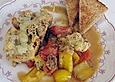 Schnitzelauflauf mit Brot - K&auml;se - Kruste