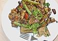 Tofu und gr&uuml;ne Bohnen - Pilz Pfanne
