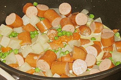 Kohlrabi - M&ouml;hren - Ragout mit W&uuml;rstchen 12