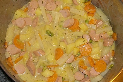 Kohlrabi - M&ouml;hren - Ragout mit W&uuml;rstchen 5