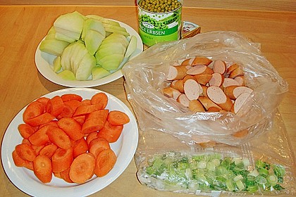 Kohlrabi - M&ouml;hren - Ragout mit W&uuml;rstchen 7