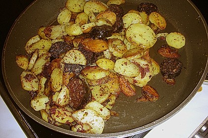 Bratkartoffeln mit Blut - und Leberwurst 2