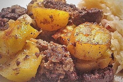 Bratkartoffeln mit Blut - und Leberwurst 1