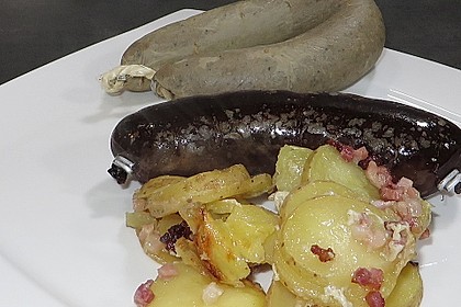 Bratkartoffeln mit Blut - und Leberwurst 4