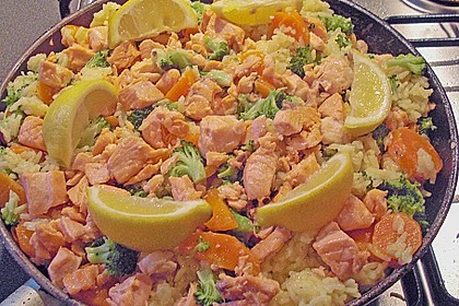 Bunte Reis - Fisch - Pfanne 7