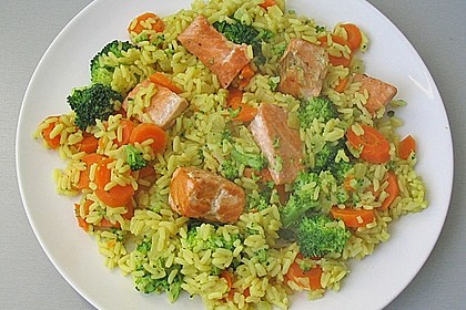 Bunte Reis - Fisch - Pfanne 9