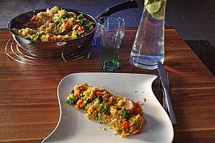Bunte Reis - Fisch - Pfanne 12