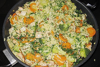 Bunte Reis - Fisch - Pfanne 5